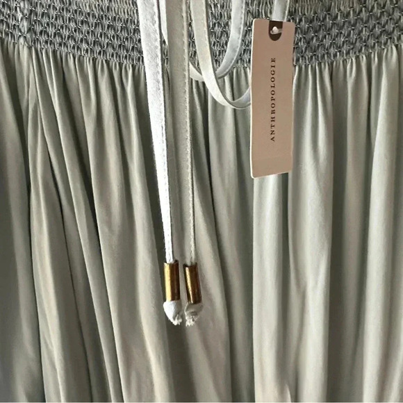 NWT | ANTHROPOLOGIE HOLDING HORSES | SEA BLUE PEASANT HALTER BLOUSE | 	SMALL - Picture 6 of 12